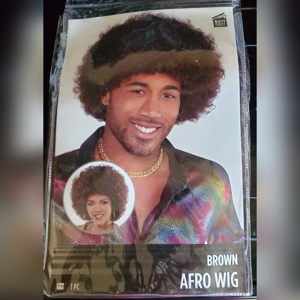 Halloween Afro Brown Wig.